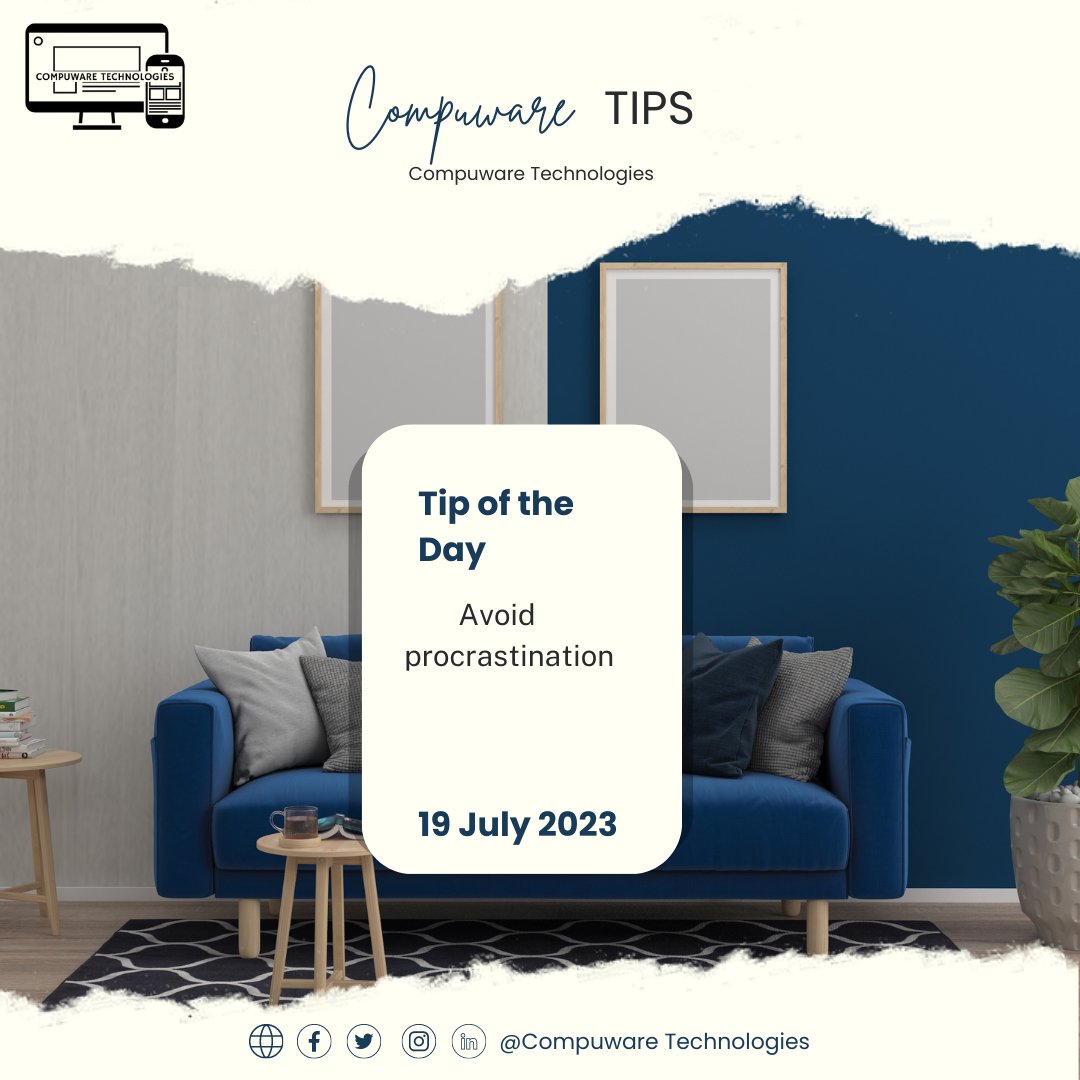 CompuwareIT's tweet image. Many, many studies show that social media is linked to procrastination, so cutting down on this is a great tip for success.
#youritsolutions 
#compuwaretechnologies 
#advancingtechnologyinbotswana