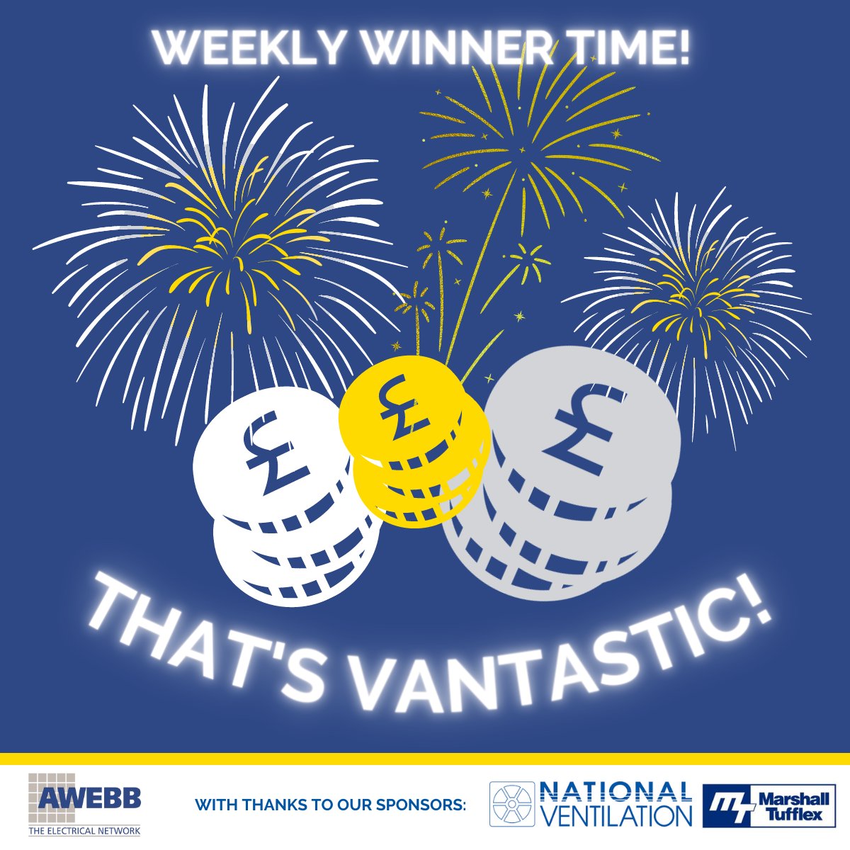 Our week 6 voucher winners are customers of C&amp;S Electrical in Chard (sponsored by <a href="/MTufflex/">Marshall-Tufflex</a>), and Crossfold Electrical Wholesalers from Loughton (sponsored by <a href="/Natventilation/">National Ventilation</a>). As always, thank you so much to our sponsors and happy spending to the winners! #Vantastic2023