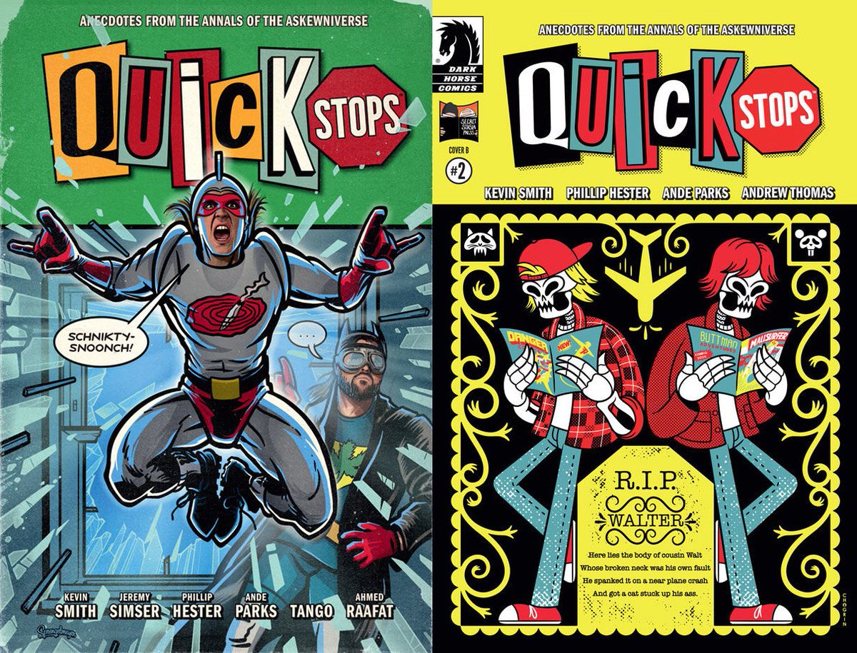 Chogrin's tweet photo. Stoked &amp; Honored to see my cover art included in the first volume of @thatKevinSmith’s #QuickStops! 

https://t.co/E0QoIwhBaq

#SnoochieBoochies #chogrin #quickstopscomics #thatkevinsmith #chogrincomics #jayandsilentbob #kevinsmithcomics #JohnSprengelmeyer #bluntmanandchronic https://t.co/bUp9irVaOv
