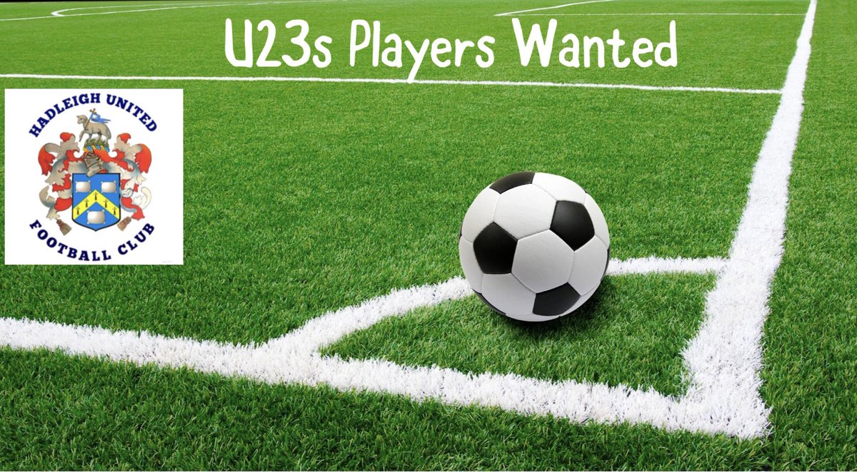 Hadleigh United are looking for players for this season’s U23 team.

If interested, we’re having an training session on Mon 24th July  (18.30-20.30)
Contact Ben on 07716 751745 or Ben.froud@hotmail.co.uk