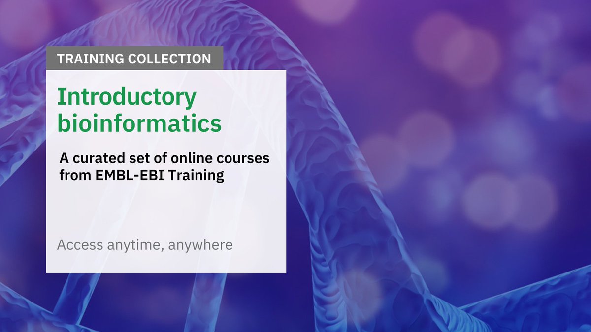 EMBL-EBI Training (@ebitraining) on Twitter photo Looking for where to start learning about #bioinformatics? Start with our free access collection of introductory bioinformatics ebi.ac.uk/training/onlin… #openaccess #datascience #datamanagement #computationalbiology Looking for where to start learning about #bioinformatics? Start with our free access collection of introductory bioinformatics ebi.ac.uk/training/onlin… #openaccess #datascience #datamanagement #computationalbiology