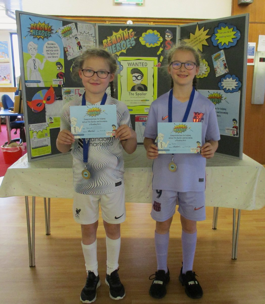 LancsLibraries's tweet image. Congratulations to twins Emilia and Poppy for being the first children to complete the Reading Heroes challenge at #SkelmersdaleLibrary
Well done girls!
Get involved here
lancashire.gov.uk/libraries-and-…
#LancsReadingHeroes