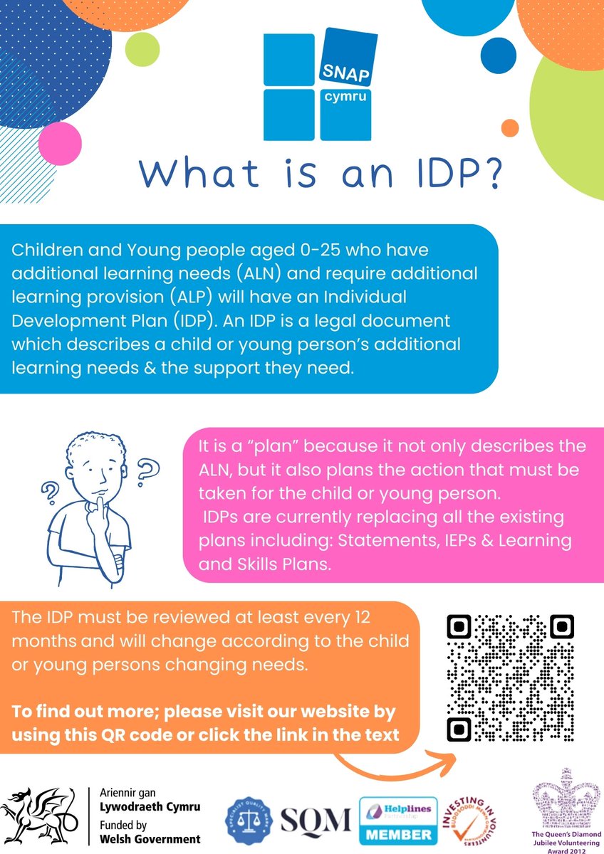 SNAPcymru's tweet photo. It's Website Wednesday!

This week we're looking at What Is An IDP! If you want to find out more, visit our website page here or by following the QR code on the post!

https://t.co/EtQflUc6Xn

#WhatIsAnIDP #IDP #SNAPCymru #SENtoALN https://t.co/SyivkIYsIT