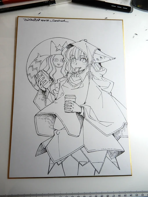 急に描き始めてもう4枚あるスタバの傘。でもあの形になってるのは一度しか見ていません。湿度とか関係あるのかな。