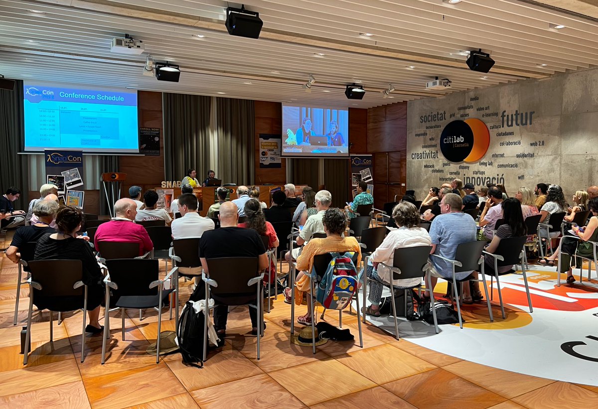 citilab's tweet photo. 🔵 En marxa la #SnapCon23 al Citilab!

#Cornellà de Llobregat és la seu de la Snap! Conference 2023, la trobada internacional que reuneix entusiastes del llenguatge de #programació visual @SnapCloud i del món de la programació i la informàtica en general d'arreu del món 💙 https://t.co/Nli30ceJgh