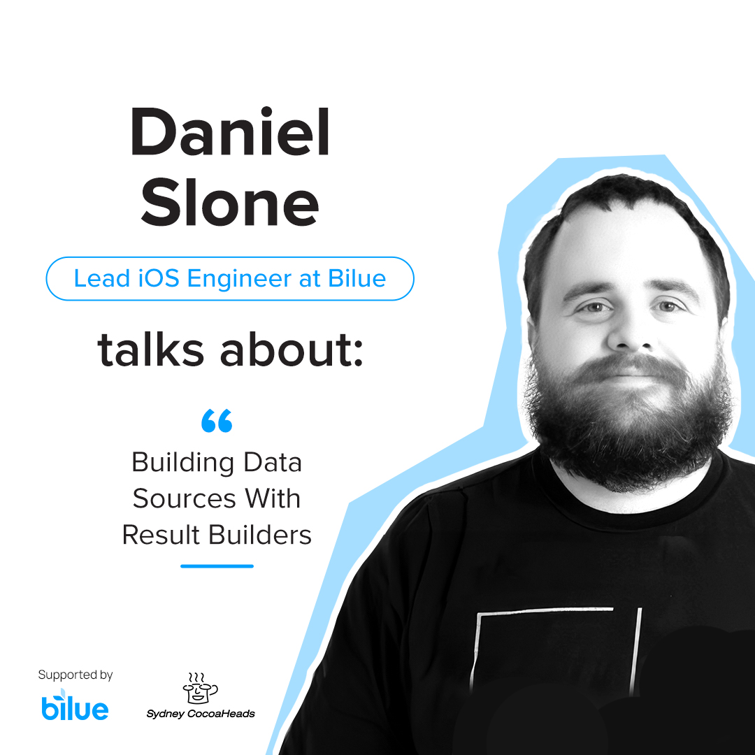 Sydney CocoaHeads is back again with a great line-up of speakers! 📈

🔨 Building Data Sources With Result Builders - Daniel Slone
📲 So Many Architectures - Arun Sirrpi

Meet us at 4/4 Bligh St, Sydney, on 20th July at 6:30 pm! 🧑‍💻

#Bilue #SydneyCocoaHeads #iOS #macOS