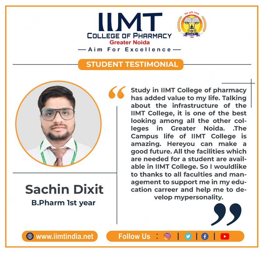 iimtnoida's tweet photo. Student Testimonial!
Sachin Dixit,  B. Pharm 1st year
https://t.co/UOh7RIbr6l
Call: 9520886860
#studenttestimonials #IIMTNoida #IIMTGreaterNoida #IIMTIndia #DpharmaAdmission2023 #Admissionopen2023 #AdmissionOpenSession #MPharma #AKTUadmissiongreaterNoida
#BPharmaAdmission2023_24 https://t.co/EDr4Bobrz1