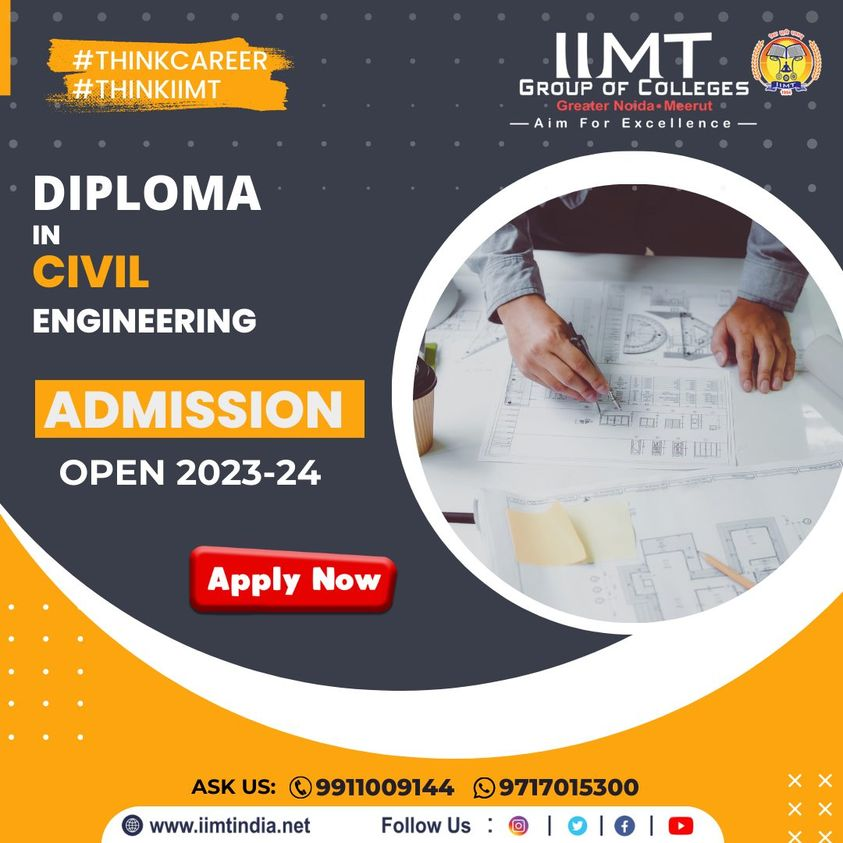 iimtnoida's tweet image. Diploma in Civil Engineering Admission Open : 2023-24
iimtindia.net
Call Us: 9520886860
#BestPolytechnicCollege #IIMTNoida #IIMTGreaterNoida #DiplomaInMechanicalEngineering #IIMTIndia #AdmissionOpen2023_24
#EngineeringCollege #TopPolytechnicCollege
 #CivilEngineering