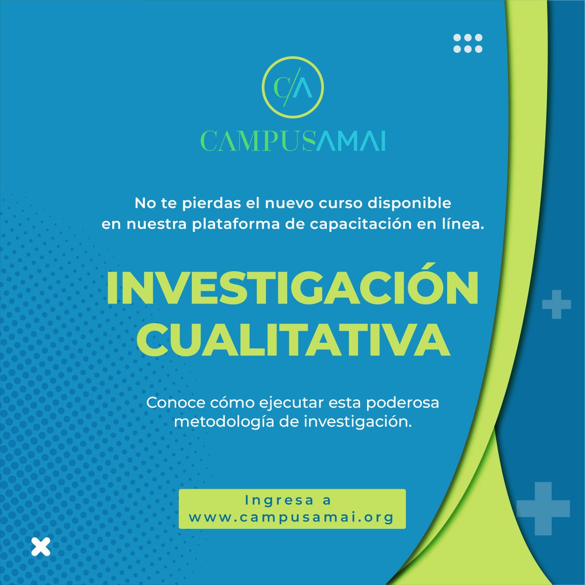 AmaiMexico's tweet photo. Tenemos un nuevo curso especializado: Investigación Cualitativa en #CampusAMAI
Únete y descubre las herramientas y enfoques para comprender y analizar fenómenos complejos desde una perspectiva holística🔍
https://t.co/9l7yCf1Yln https://t.co/ab1x4zy3tO