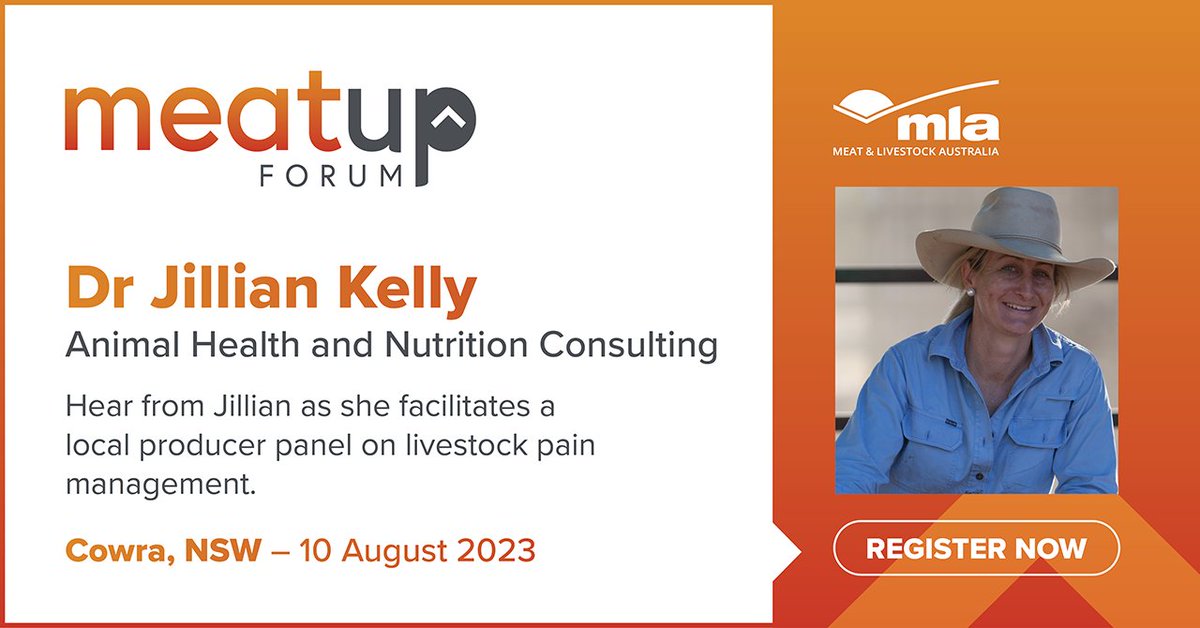 Join a panel of local producers and Dr Jillian Kelly of <a href="/AHNConsulting/">AHN Consulting</a> as they discuss the pain management process in their livestock enterprises and what their decision-making process was. 

Register for the Cowra MLA #MeatUp Forum: tinyurl.com/387dzckv
