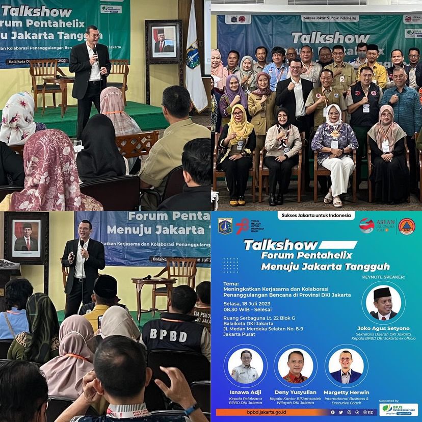 BPBDJakarta's tweet photo. Dari @CoachGetty
Forum Pentahelix BPBD DKI, Collaboration Leaders dalam Penanggulanagn Bencana #rescueleaders #bpbdjakarta #bpbddkijakarta #collableaders #dkijakarta https://t.co/M74QATdFCu