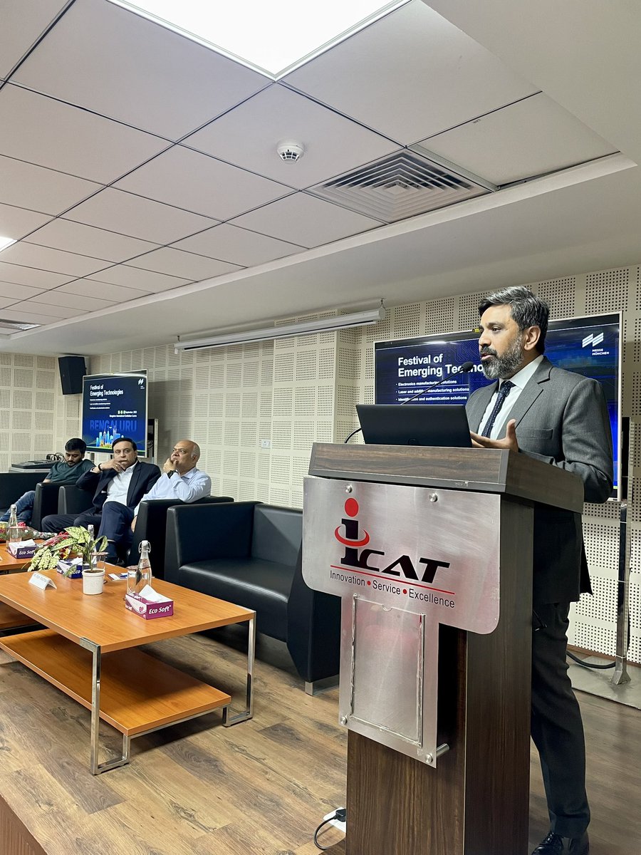 AspireIcat's tweet photo. The Festival of Emerging Technologies - ‘Trends in EV Charging’ continues at ICAT Manesar…
Our Director, Shri Saurabh Dalela flags off with his inaugural address… 
@MesseMunchenIND  
#evcharging #ev https://t.co/CKBzH56fAx