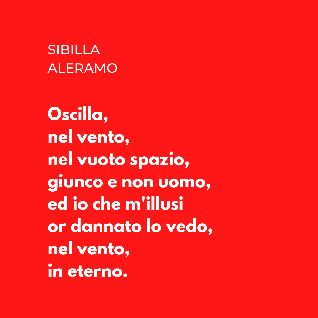 Un fragment del poema 'Giunco', de Sibilla Aleramo. L'hem trobat a l'edició italiana de Tutte le poesie, publicada el 2004 per Mondadori. 

#poesia #poesiaitaliana #donnepoetesse #donnepoesia #sibillaaleramo