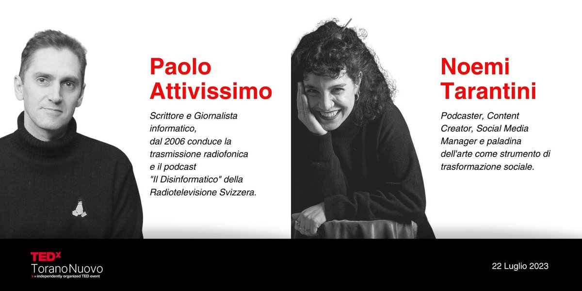 nihilenz's tweet photo. TED❌ToranoNuovo - Ideas Worth Spreading
Il tema di questa prima edizione (la prima in Provincia di Teramo) è Confini.

❌ 22 Luglio 2023
📍 Corropoli, Palazzo Ducale della Montagnola

Ultimi biglietti disponibili su https://t.co/sHnYPvVoVp

#tedxtoranonuovo #tedx #tedxitalia https://t.co/UeqFQb7d9g