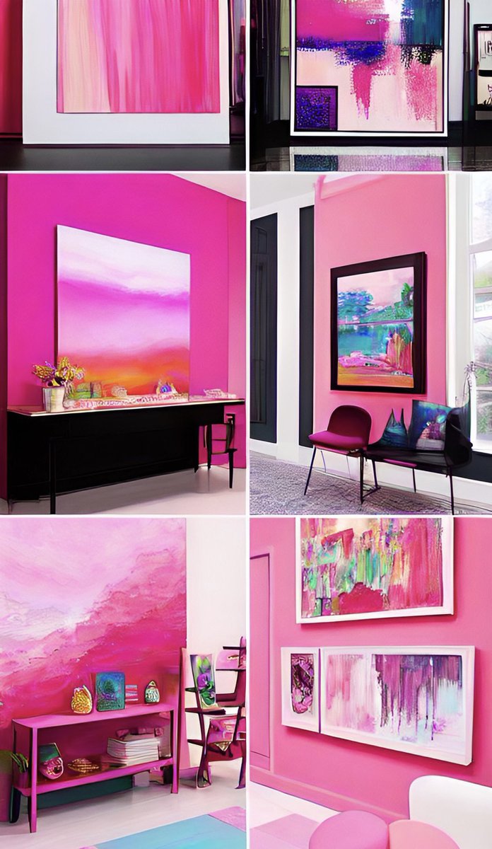Craft an artistic pink art gallery 🎨🖌 Showcasing the creativity and inspiration sparked by the color pink! #PinkArtistry #PinkGallery #PinkMasterpieces #PinkInspiration #LifeInPink