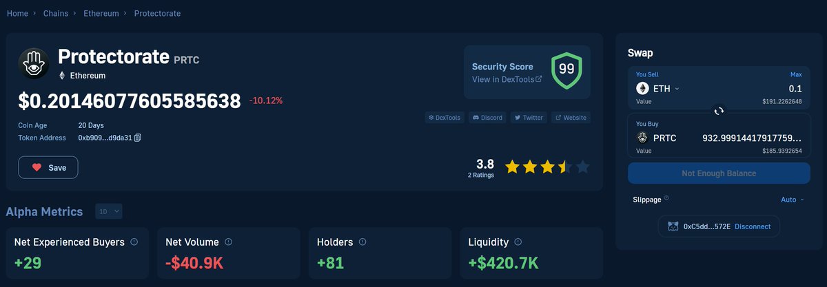 Narinda50538764's tweet image. Another awesome gems #Protectorate find on @moralismoney
Check out my $PRTC/USD -UNI -DEXTools.io analysis on @TradingView 😍