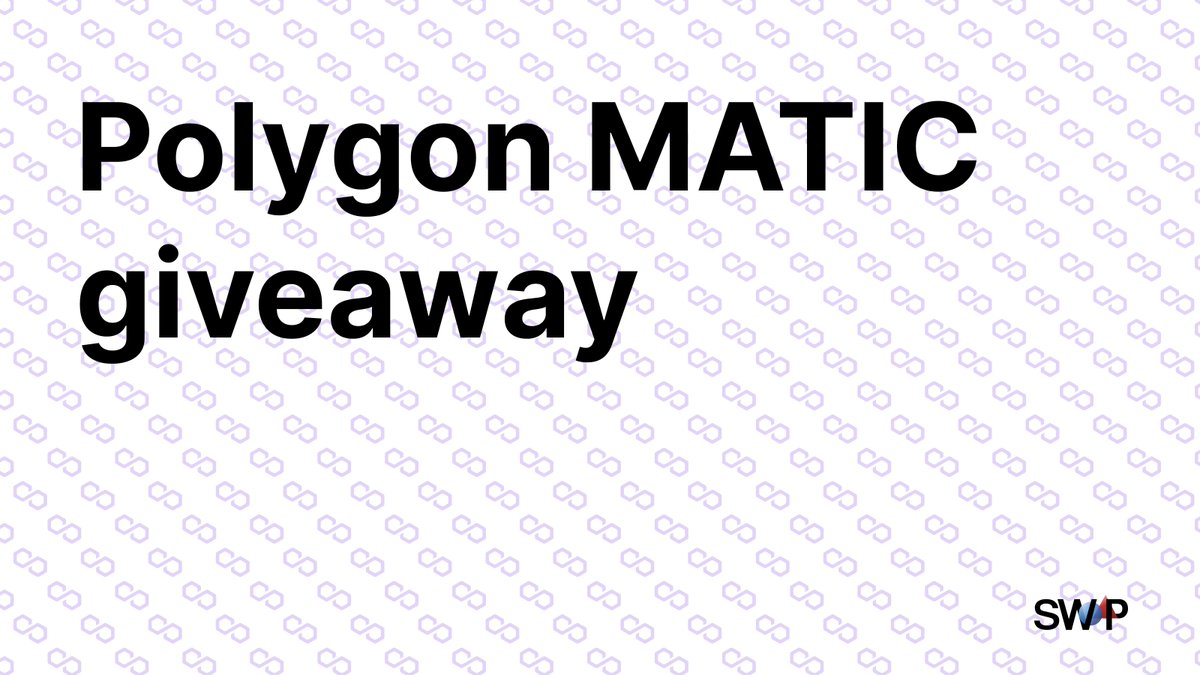 swapswopio's tweet image. It's #CryptoGiveaway time again!

This time we chose @0xPolygon #PolygonCommunity 

The conditions for participation are as simple as ever:
1. Follow @swapswopio
2. Like &amp;amp; RT this tweet post
3. Tag the three friends

P.S.: Be sure to enter this giveaway!