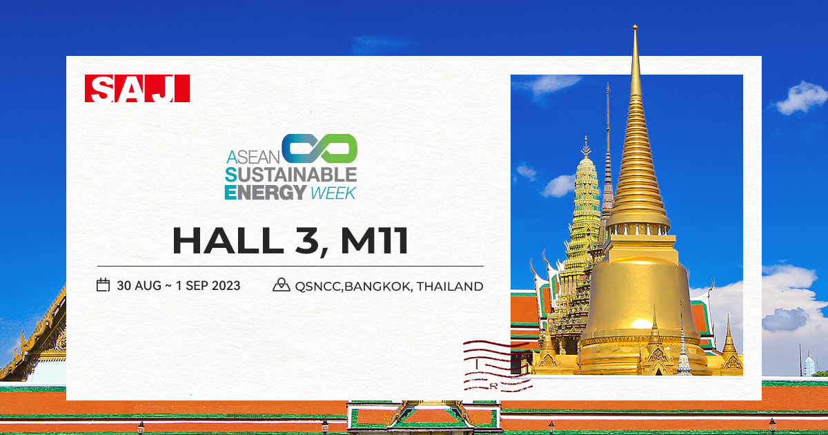 SAJ_solar's tweet image. Energy transition☀with SAJ smart &amp;amp; sustainable energy solutions, 👉come visit us at the SAJ booth in Hall 3, M11 at ASEAN SUSTAINABLE ENERGY WEEK from Aug. 30th to Sep. 1st in Bangkok, Thailand. 

See you there!🤝

#SAJ #SAJSolar #energytransition2023 #sustainability
