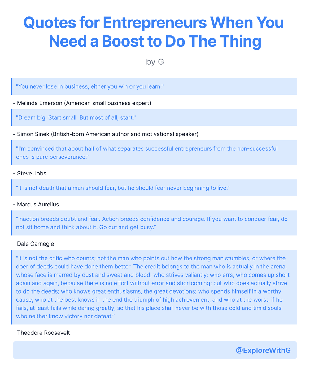 ExploreWithG's tweet photo. Quotes for Entrepreneurs When You Need a Boost to Do The Thing #ship30for30 https://t.co/XZiUcMc6bQ