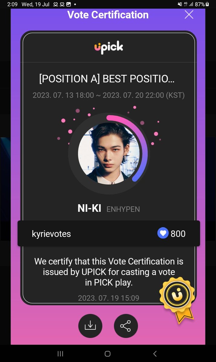 kyrie_votes's tweet photo. Since half of the conditions had met, we dropped 800 blue jams for enhypen ni-ki ! #kyrievotes_PROOFS https://t.co/cNxWqvQwvD