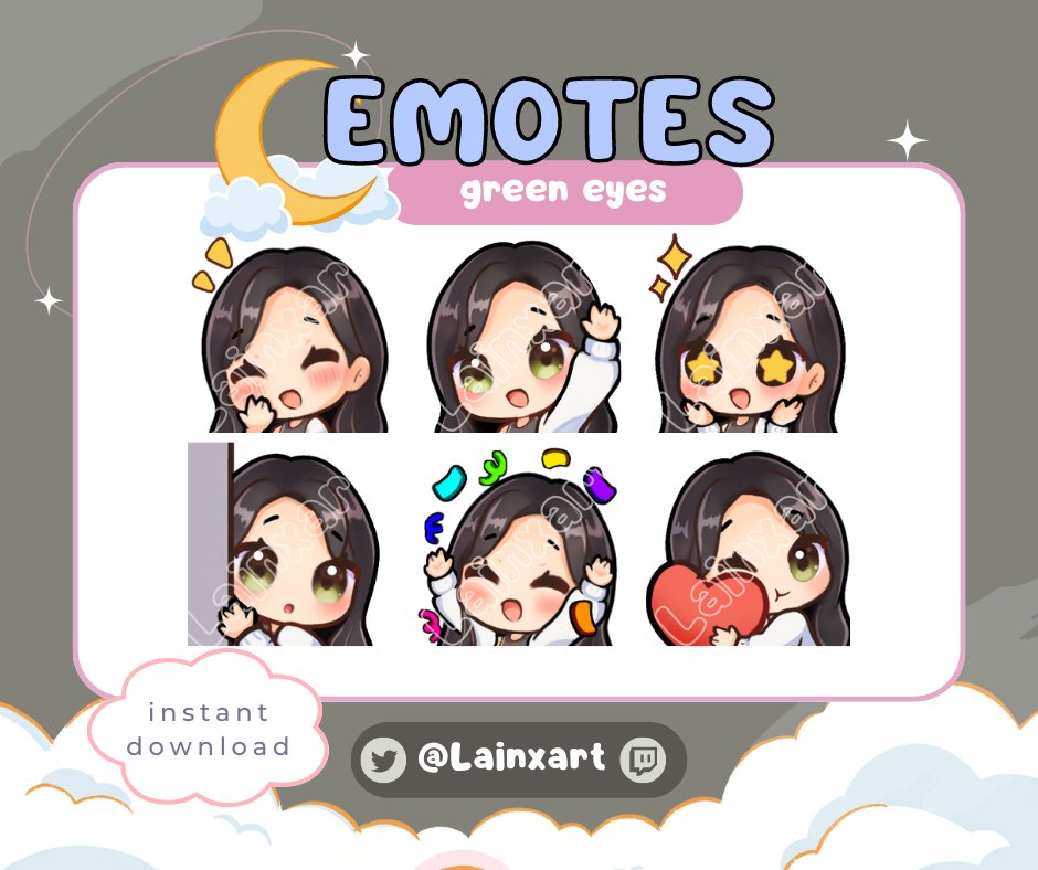 lainxart's tweet image. recent emotes i did to match my premade png tubers :)