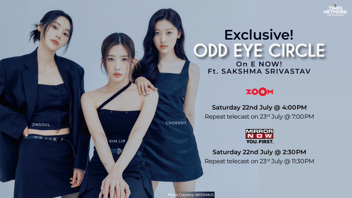 ZoomTV's tweet image. K-Pop fans! @SakshmaSr brings ODD EYE CIRCLE on E NOW for an Exclusive Interview! Check the date &amp;amp; time of telecast! Teaser out soon! 

#oddeyecircle #kimlip #choerry #jinsoul #kpop #kpopidol #enow #sakshmasrivastav #sakshma