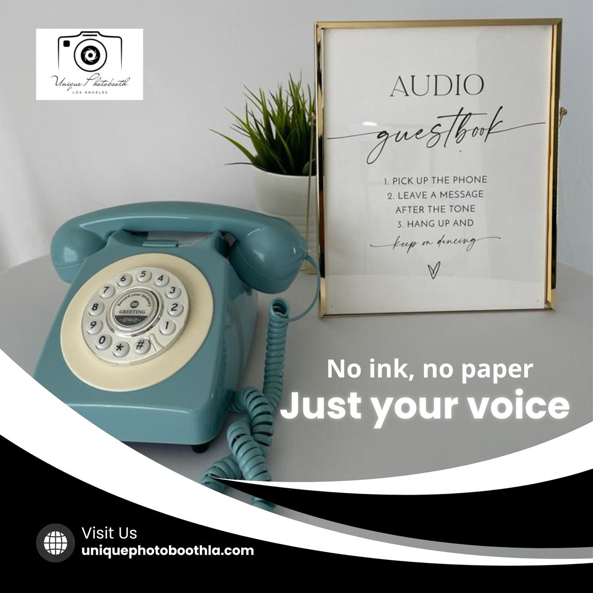 Leave your heartfelt message here in our audio guest book. Your words will echo through the years, reminding us of the joy and love shared on this day #360photobooth #photoboothrental #weddingphotobooth #partyrental #photobooth #Losangeles #SanFernandovalley #audioguestbook