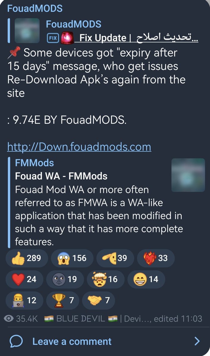 @ModsFouad When downloading this FM version the backup does not transfer from FOUADWHATSAPP.
Why then install it?
PLEASE RELEASE NEW UPDATE ASAP?