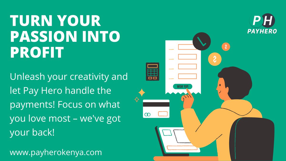 payherokenya's tweet photo. Turn your passion into profit with Pay Hero! Our custom payment pages and sleek QR codes make transactions as cool as your dreams #PassionToProfit #PayHero https://t.co/vCvvzfk01C
