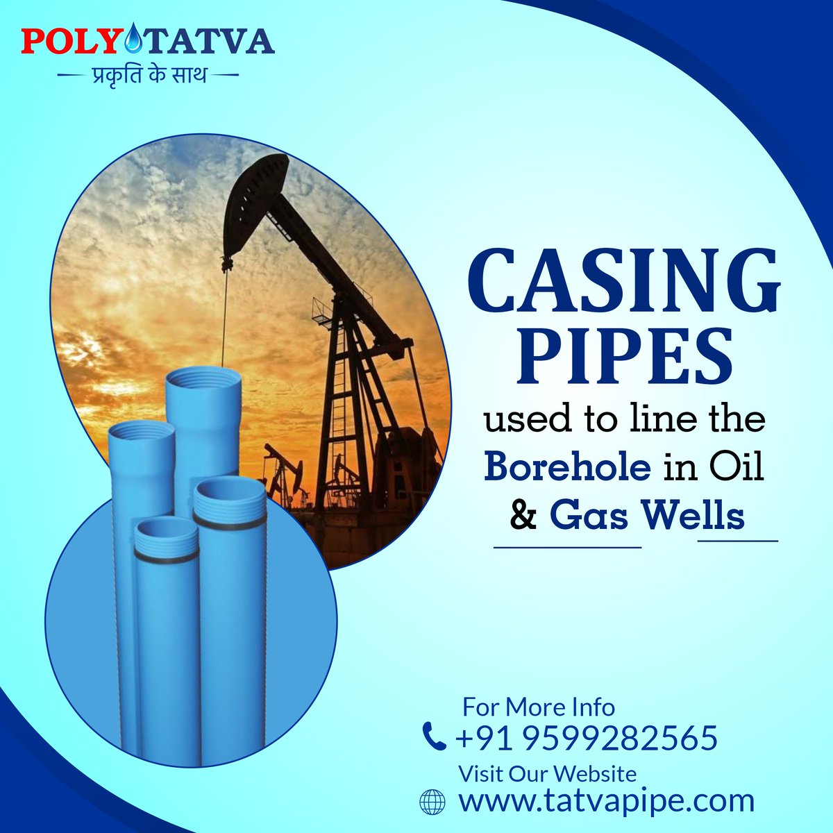 polytatva's tweet image. #CasingPipe is a type of #SteelPipe that is used to line the borehole in oil and gas   wells. It is typically installed during the drilling process and serves to   structure and support the well.
For more information visit us
(+91) 9599282565
tatvapipe.com
#polytatva