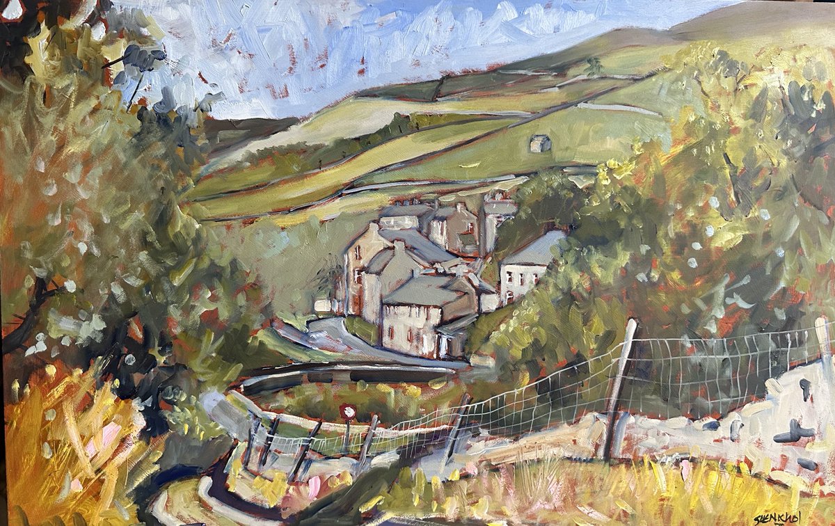 staithesartist's tweet photo. Now finished #Muker #Swaledale #YorkshireDales #iconicview #summer will head to @OldSchoolMuker when dry and framed. Thanks to @OSM_Photography for the inspirational image https://t.co/KGA1Wes2A9