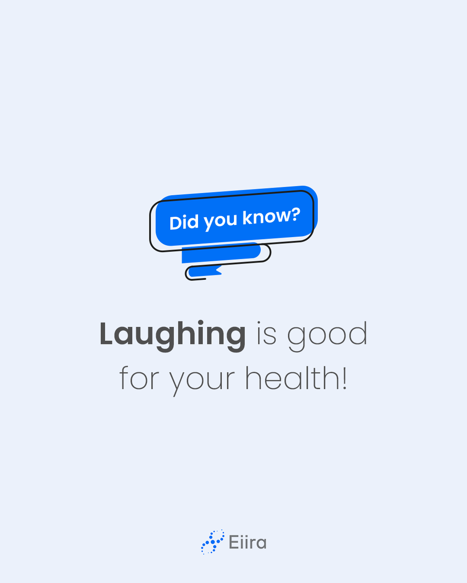 EiiraGenetics's tweet photo. Did you know that laughing has a wide range of health benefits? 💙

It can boost your immune system, reduce stress, stimulate your heart, lungs, and muscles, and increase the endorphins that are released by your brain.

So, surround yourself with people that make you laugh 😊 https://t.co/ealtqhvdni