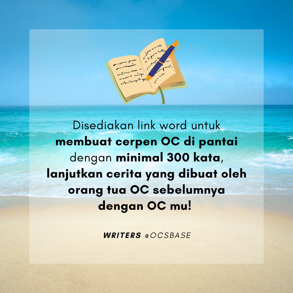 ocsbase2's tweet photo. [SUMMER EVENT] 🏝️🏖️ #ocsbase #ocsbasesummer2023

Kami balik lagi dengan event summer! Silahkan baca kategori dan rules pada foto! Seperti biasa, yg ikut akan di folbek! 

📕👉https://t.co/8RLdvScqvd
🎨👉https://t.co/PIWQ2mDBY4

⚠️DEADLINE : 10 Agustus 2023 https://t.co/qrPRQ1JQrC