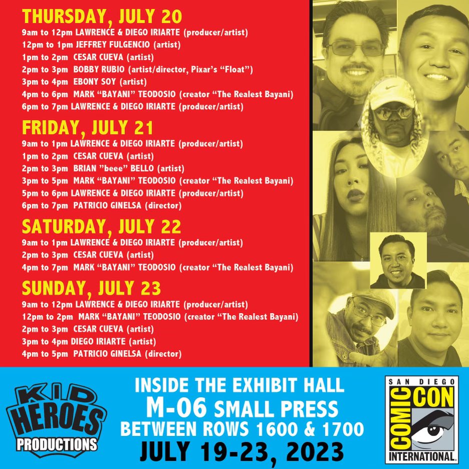 My first San Diego Comic Con and I’ll be at exhibit hall BOOTH M-06 Small Press between rows 1600 &amp; 1700 on Thursday from 12pm-1pm.
Come say, Hi!

7/22- See you at Ballroom 20 for the <a href="/kidheroes/">Kid Heroes | Film • Comics • Collectibles</a> @lumpiamovie
Panel.