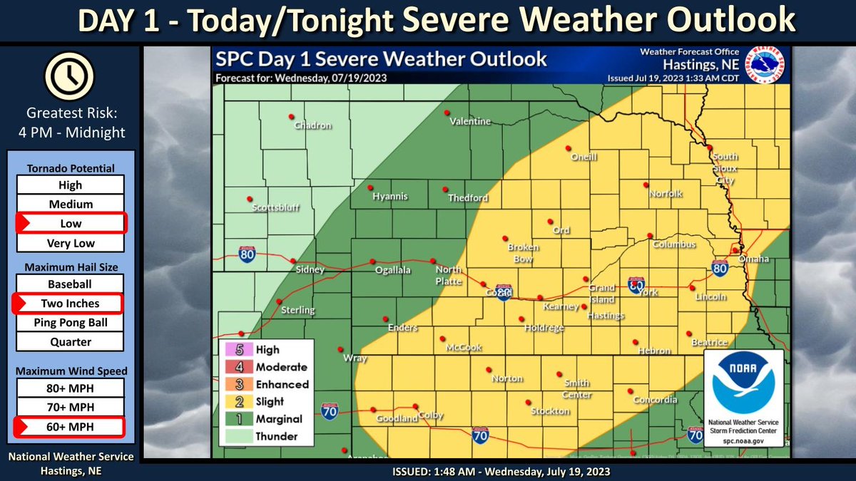 NWS Hastings on Twitter "There is a slight risk of severe weather