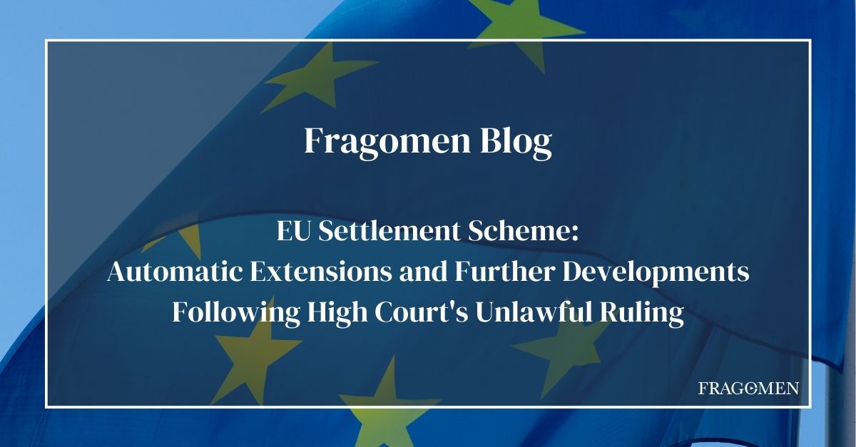fragomen's tweet image. With the #EUSettlementScheme ruled as unlawful, Sr. Associate Russell Hodges discusses the High Court's decision as it begins to impact affected parties next month. Read here: bit.ly/3XZwhK0. #EUImmigration #SettledStatus