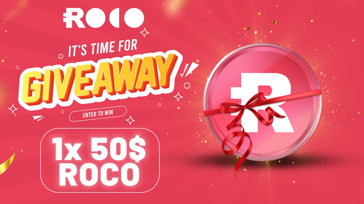 🎁GIVEAWAY🎁

🧧We are giving away 50$ #Roco prize 🥳

 To enter;
✅Follow us <a href="/RocoFinance/">RocoFinance🔺</a>  
▶️Rt &amp; Like this post.
💬Tag 2 Friends.
#Giveaway #Giveaways #Airdrop #tokengiveway