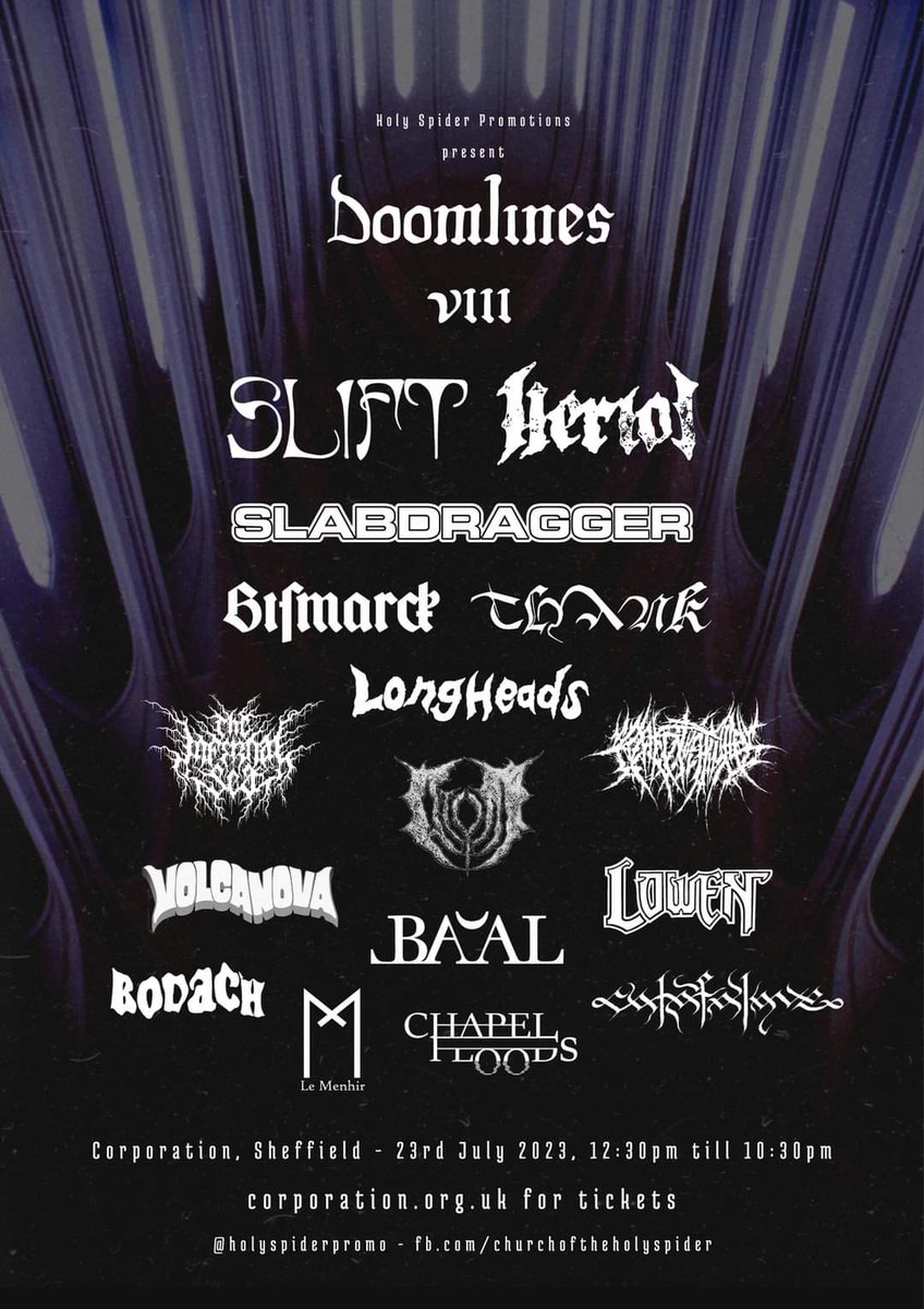 Loyal denizens, step forth into the unknown for a weekend of unholy sermons at the altar of the riff. 

Where will you cross the threshold?
