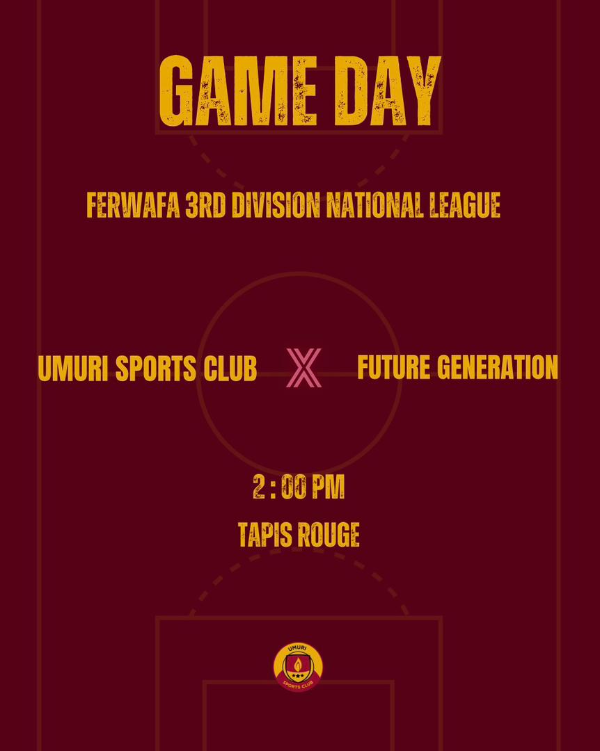 UmuriFoundation's tweet photo. ✨🔥⚽ IT'S GAME Day - This Wednesday from 2pm our Young stars #UmuriSportsClub are playing our next @FERWAFA 3rd division league game! Let's meet at Nyamirambo #TapisVert to support them in large. https://t.co/82DjGPrylB
