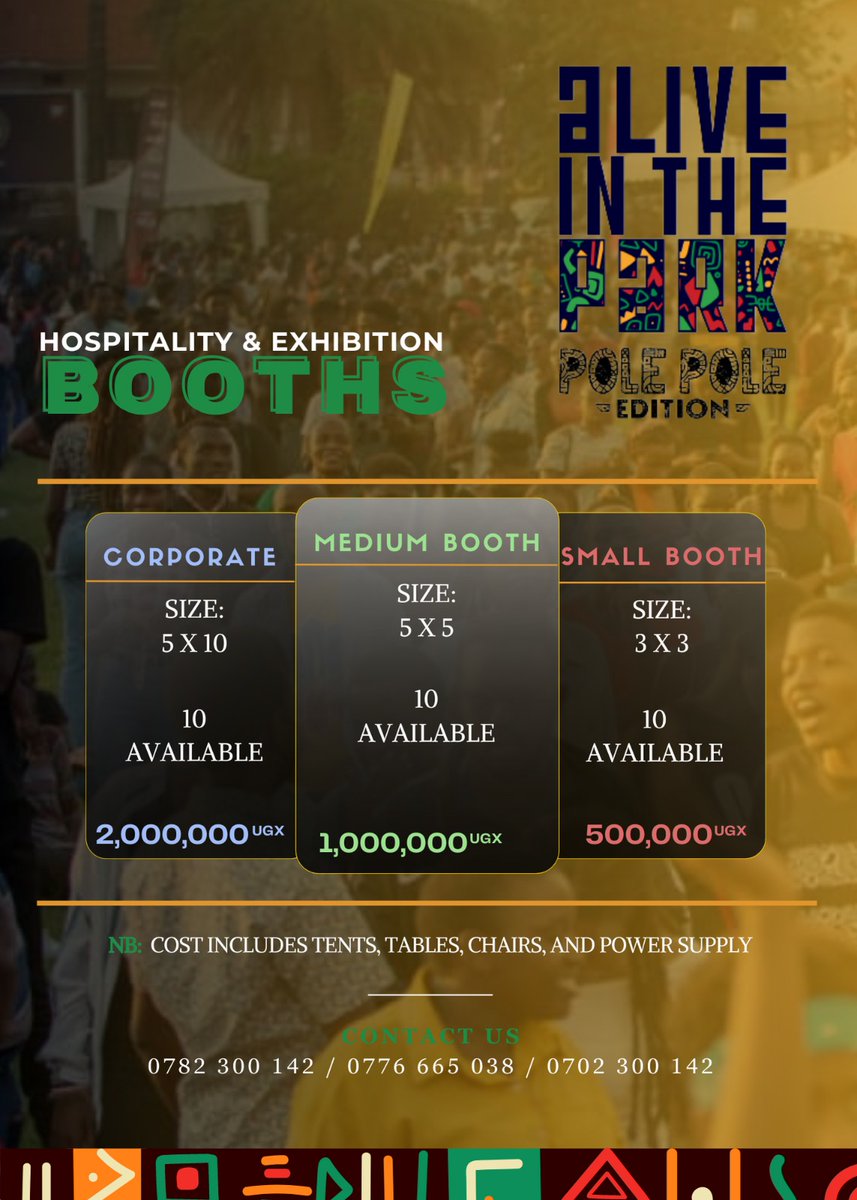 VineEntGroup's tweet photo. Get an opportunity to showcase and promote your business on 2nd September at #AliveInThePark #PolePoleEdition #InternationalOrLocal https://t.co/DwkMGy8kcr