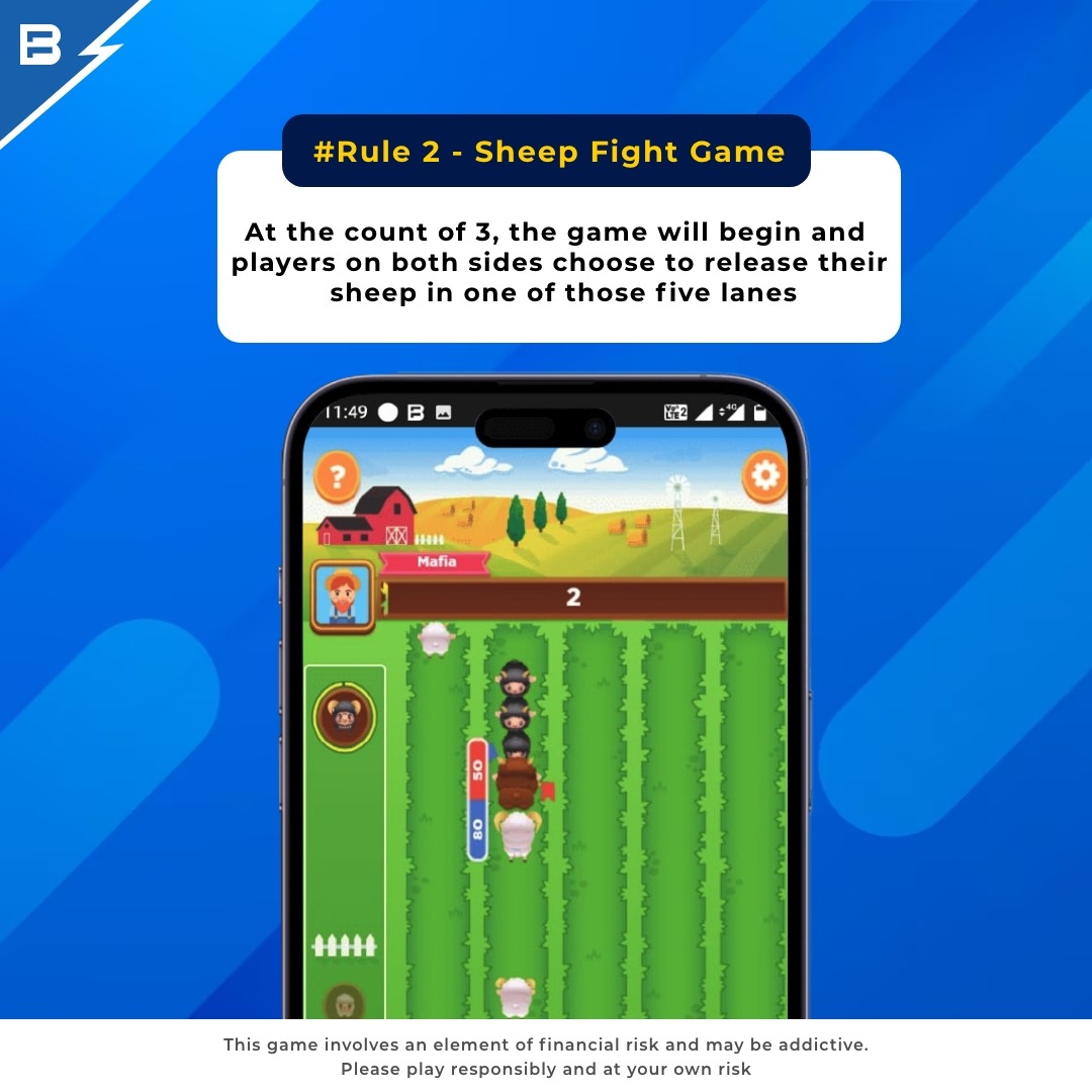 batballeleven's tweet photo. #SheepFight 🐏🥊, Rule #2:
Have fun and enjoy the game only on #BatBall11 - The Game Changer🏏
Start Playing & Winning Now: https://t.co/DeGJDVbJzq
#RuleOfTheDay #Rules #Rule #SheepFightGame #OnlineSheepFight #SheepBattle #SheepBattleGame #OnlineSheepBattle #BatBall11Games https://t.co/iQmUELWyf6