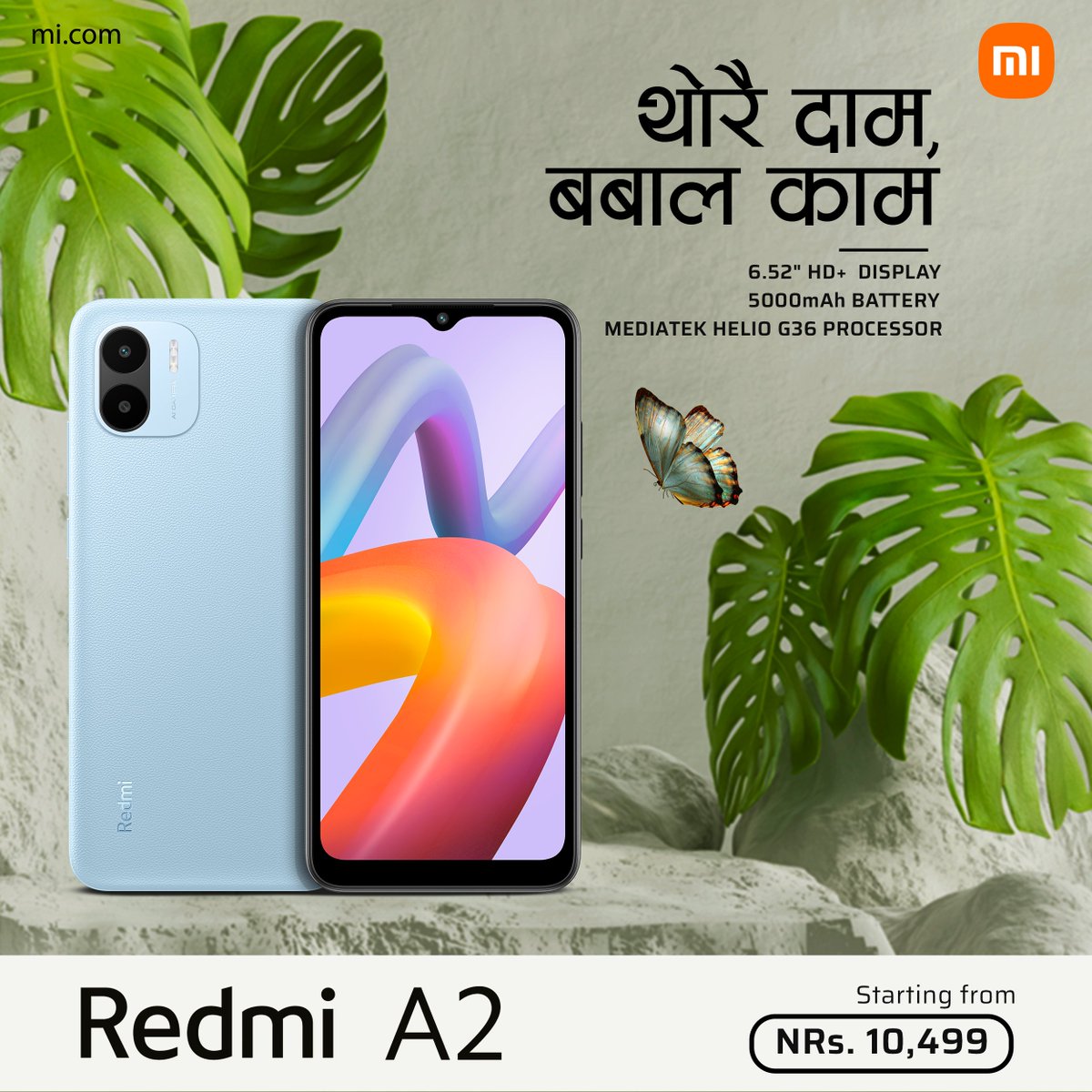XiaomiNepal's tweet image. Introducing the Redmi A2, a smartphone designed to enhance your everyday life.
Its impressive performance makes it a perfect companion for your mobile needs. 

#RedmiA2 #ImpressivePerformance #ImmersiveDisplay #CaptureBeautifulMoments #LongLastingBattery