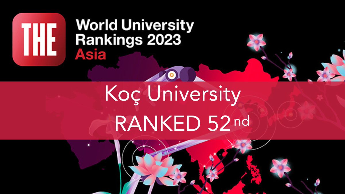 📢Exciting news! Koç University ranked 52nd and clinched the #1 position among Turkish universities in the Times Higher Education (THE) Asia University Rankings 2023.

#THEAsia #THEUniRankings