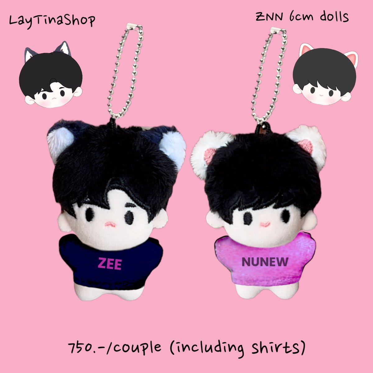 LayTinaShop02's tweet photo. ZeeNuNew 6cm doll 🐶🐱
ตัวละ 375.- 🧸
คู่ละ 750.- 🧸🧸
ราคารวมเสื้อ
#6cmdoll #zeenunewdoll #ตุ๊กตา6cm #keychains #keyrings https://t.co/HYUsfpqnls