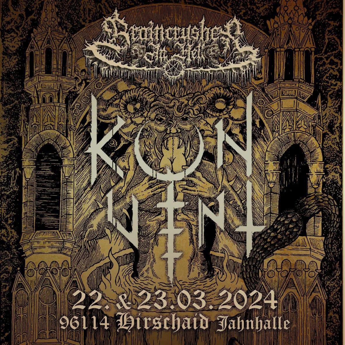 2024 is already looking good! 😍 Today we can announce that we will be back in Germany for the Braincrusher in Hell taking place in March next year! 🇩🇪

More info at: facebook.com/events/9499787…

#konvent #konventband #doom #deathdoom #death