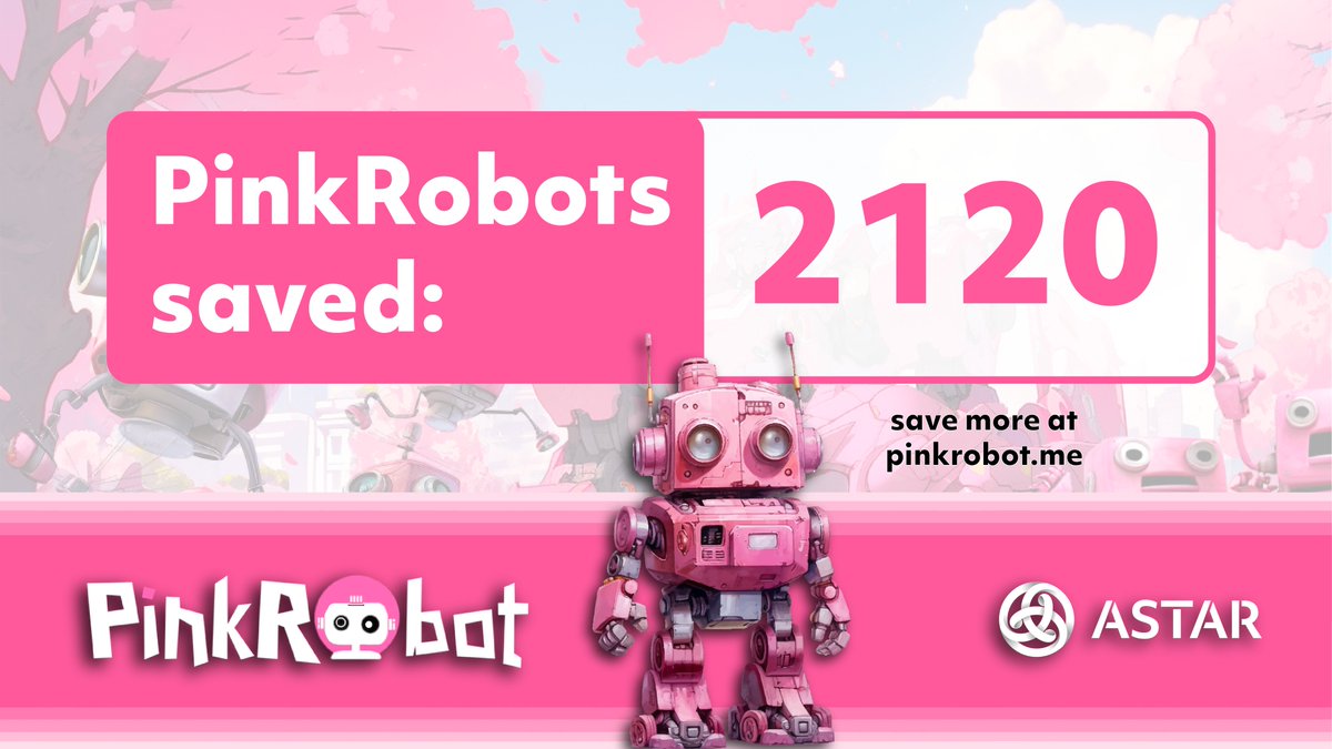 PinkRobotNFT's tweet photo. Beep Boop Boop Beep!! 

2120 PinkRobots saved and counting! https://t.co/GCCyAoDHNs