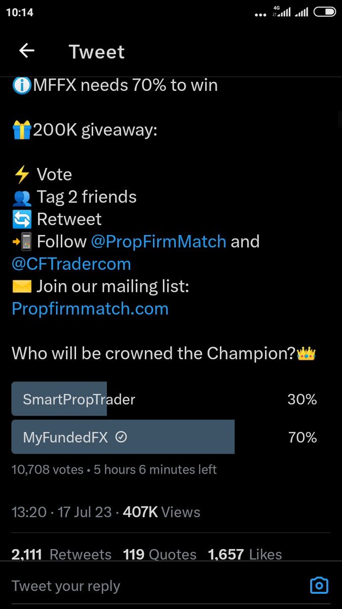 jaywon_6's tweet photo. @MyFundedFX @MyFundedFutures 70% there it is.
🔝 https://t.co/jKScuKwBN1