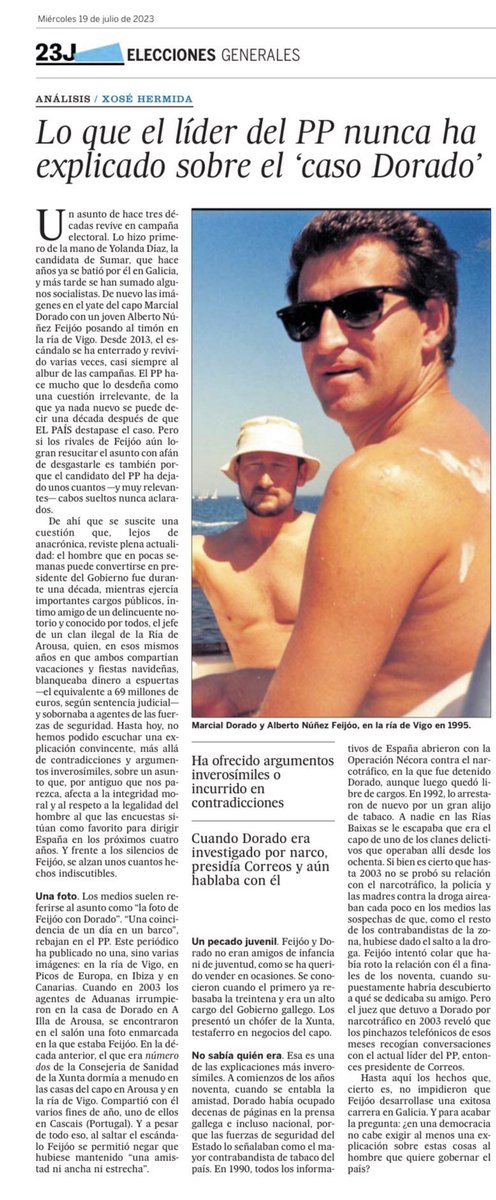 crispmarcote's tweet photo. Hasta el 22 de julio voy a estar pidiendo por aquí las transcripciones judiciales de las conversaciones telefónicas entre Feijóo y el narco Marcial Dorado. 

De 2001 a 2003 Feijóo era Presidente de Correos. 

Si quieres ayudarme, copia y pega este texto y tuitéalo a diario. https://t.co/QsoB6UnmdV