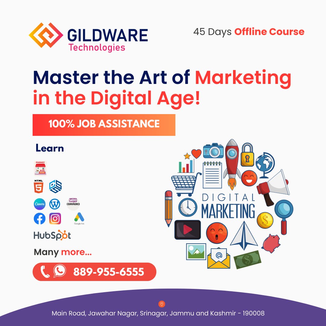 gildware's tweet photo. 📢 Hurry and book your seat now! 🎟️ Call us at 8899556555 to secure your spot in our program!
📣 Exciting News! 🌟 Level up your digital marketing skills with our comprehensive course! https://t.co/rsWRRTUtOs