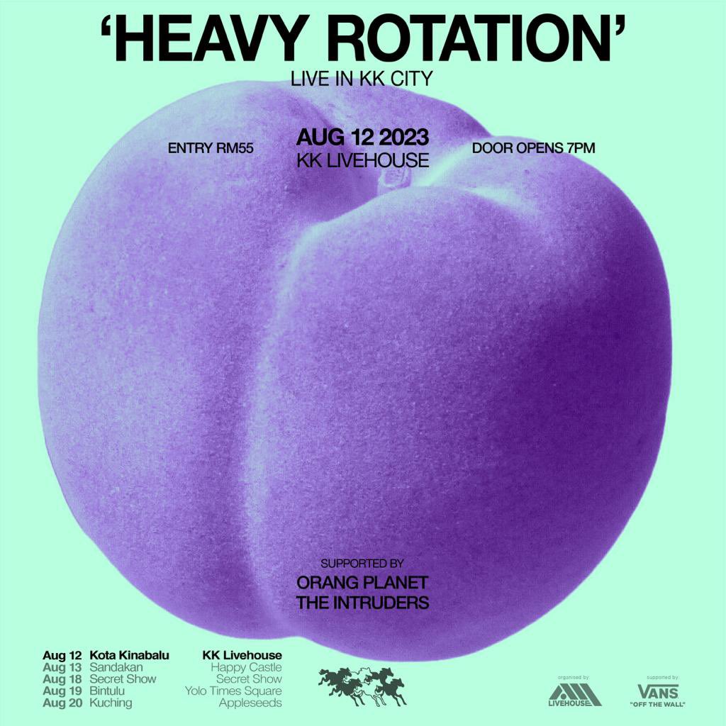 KKLivehouse's tweet photo. @sweetassrecords 
HEAVY ROTATION TOUR

With opening Acts 
The Intuders(debut)
@orangplanetunes 

12 August 2023
Tickets RM55(Door tickets only)

#sweetass #heavyrotationtour https://t.co/BzdxVpLNOX